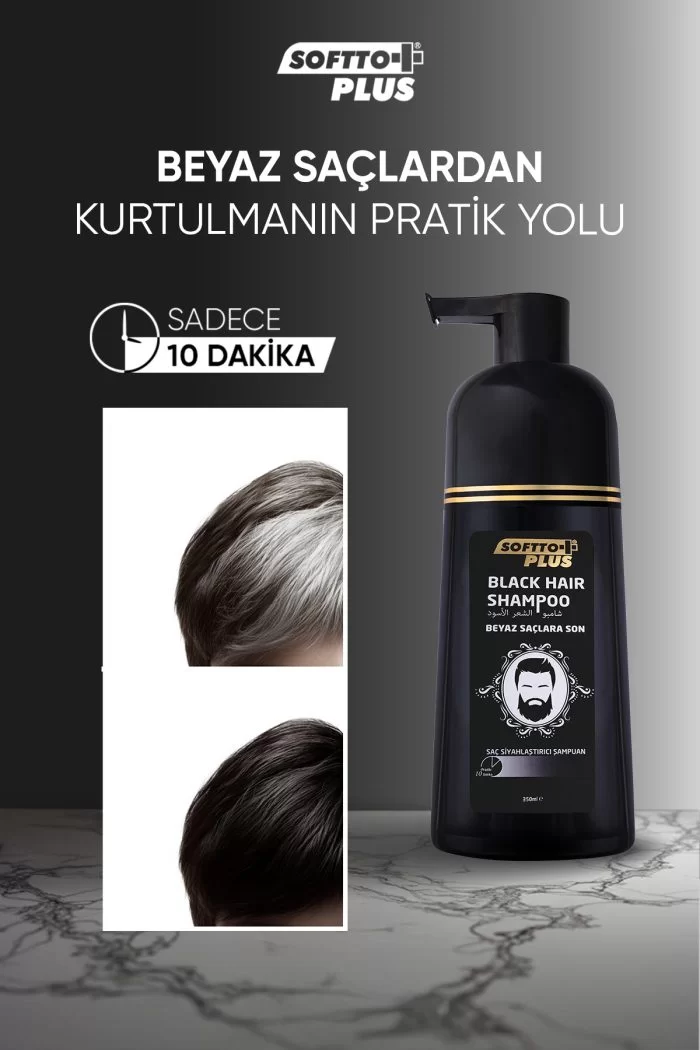 Black Hair Şampuan 350ml - 10 Dakikada Beyazlara Son!